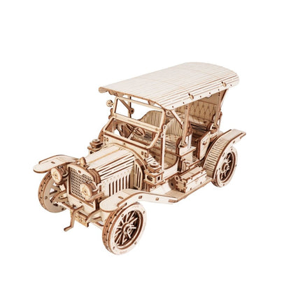 3D Wooden Puzzle Retro Car Simple Assembly Toy